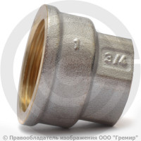 Муфта латунная переходная ВР (ВН) Ду 15-10 (1/2"-3/8") никель SantechSystems