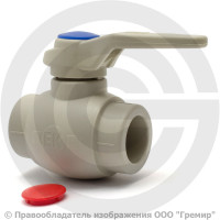 Кран PP-R Дн 32 полнопроходной внутренняя пайка серый Pro Aqua Prime