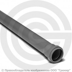 Труба PP-H канализационная серая Дн 50х1,8 безнапорная L=1,5м в/к VALFEX BASE