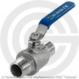 Кран нержавеющий AISI 304 (CF8) двусоставной Ду-20 (3/4") Ру-63 НР (НАР) муфтовый NK-BMML20/4