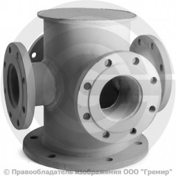 Крест с пожарной подставкой фланцевый ППКФ стальной Ду 200-200