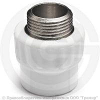 Муфта PP-R комбинированная белая НР (НАР) Дн 20-1/2" PRO VALFEX