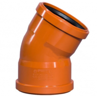 Отвод НПВХ (ПВХ) двухраструбный коричневый Дн 110 30гр б/нап в/к Ostendorf KGBD