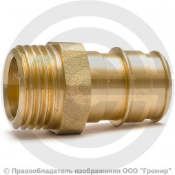 Муфта латунная для PE-X труб Дн 40-1 1/4" НР (НАР) GX107 Giacomini