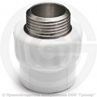 Муфта PP-R комбинированная белая НР (НАР) Дн 25-3/4" PRO VALFEX