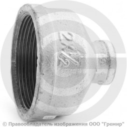 Муфта переходная чугунная оцинкованная ВР (ВН) Ду 50-15 (2"-1/2")