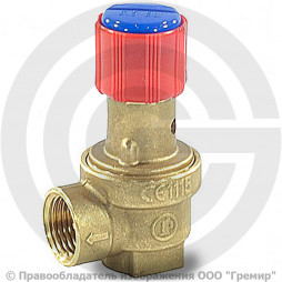 Клапан предохранительный пружинный латунный Ду 15-15 (G1/2"-G1/2") ВР (ВН) Рср=2.5бар (Т<110°С) R140 Giacomini