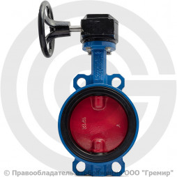 Затвор дисковый поворотный межфланцевый с редуктором Ду-125 Ру-16 EPDM с чугунным диском Tecofi VPI4448-08