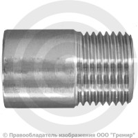 Ниппель приварной (резьба) нержавеющий AISI 316 Ду-32 (1 1/4")