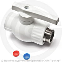 Кран PP-R Дн 20-1/2" НР (НАР) белый VALFEX