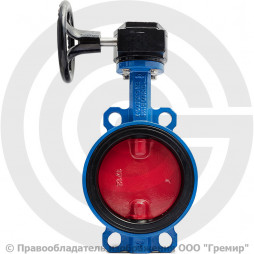 Затвор дисковый поворотный межфланцевый с редуктором Ду-150 Ру-16 EPDM с чугунным диском Tecofi VPI4448-08