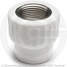 Муфта PP-R комбинированная белая ВР (ВН) Дн 32-3/4" Pro Aqua