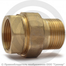 Американка (соединитель) латунная прямая ВР-НР (ВН-НАР) Ду-15 (1/2") VALFEX