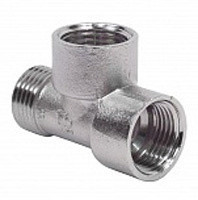 Тройник латунный ВР-ВР-НР (ВН-ВН-НАР) Ду-20 (3/4") никель SantechSystems