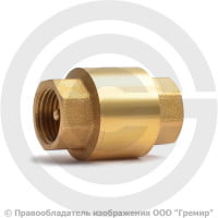 Клапан обратный осевой латунный Ду-15 (1/2") Ру-40 ВР (ВН) (Т<100°С) шток латунь Aquasfera 3002