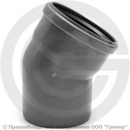 Отвод НПВХ (ПВХ) с раструбом серый Дн 110 30гр б/нап в/к ТУ 6-49-33-92 Агригазполимер