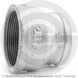 Муфта переходная чугунная оцинкованная ВР (ВН) Ду 50-40 (2"-1 1/2")