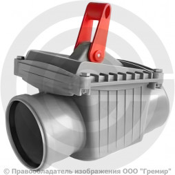 Клапан обратный PP-H канализационный серый Дн 110 б/нап VALFEX
