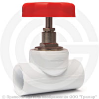 Клапан запорный (вентиль) PP-R белый Дн 20 90гр внутренняя пайка VALFEX