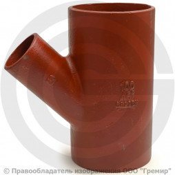 Тройник чугунный безраструбный SML Ду 150-100 45гр Китай