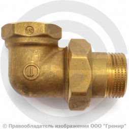 Американка (соединитель) латунная угловая ВР-НР (ВН-НАР) Ду-15 (1/2") Giacomini