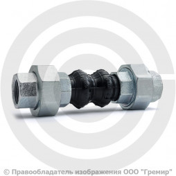 Компенсатор резиновый муфтовый (гибкая вставка) Ду-25 G 1" Ру-16 EPDM L=220мм Китай