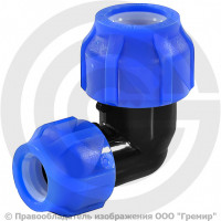 Отвод ПЭ компрессионный переходной Дн 63-50 90гр VALFEX Отвод ПЭ компрессионный переходной Дн 63-50 90гр VALFEX