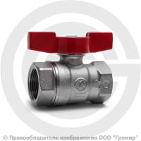 Кран латунный Ду-15 (1/2") Ру-42 ВР (ВН) хром бабочка Giacomini R251D