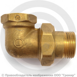 Американка (соединитель) латунная угловая ВР-НР (ВН-НАР) Ду-25 (1") Giacomini