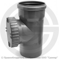 Ревизия НПВХ (ПВХ) с раструбом серая Дн 110 б/нап в комплекте с крышкой ТУ 6-49-33-92 Агригазполимер