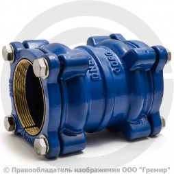 Муфта чугунная соединительная для ПЭ труб Ду-300 (Дн 315-315) Ру-16 L=358мм ДРК-Е