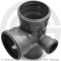 Крестовина НПВХ (ПВХ) двухплоскостная серая Дн 110-110-50 87гр б/нап левая в/к ТУ 6-49-33-92 Крестовина НПВХ (ПВХ) двухплоскостная серая Дн 110-110-50 87гр б/нап левая в/к ТУ 6-49-33-92