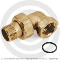 Американка (соединитель) латунная угловая (с прокладкой O-RING) ВР-НР (ВН-НАР) Ду-20 (3/4") STOUT