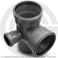 Крестовина НПВХ (ПВХ) двухплоскостная серая Дн 110-110-50 87гр б/нап правая в/к ТУ 6-49-33-92 Крестовина НПВХ (ПВХ) двухплоскостная серая Дн 110-110-50 87гр б/нап правая в/к ТУ 6-49-33-92