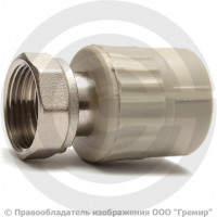 Соединитель PP-R серый с накидной гайкой Дн 20-3/4" Wavin Ekoplastik Соединитель PP-R серый с накидной гайкой Дн 20-3/4" Wavin Ekoplastik