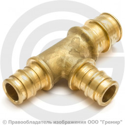 Тройник латунный переходной для PE-X труб Дн 25-25-20 GX151 Giacomini