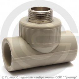 Тройник PP-R комбинированный серый НР (НАР) Дн 20-3/4" Wavin Ekoplastik