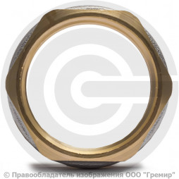 Контргайка латунная реборда ВР (ВН) Ду-15 (1/2") никель Aquasfera