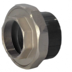 Муфта ПВХ серая под клеевое соединение разъемная Дн 63х2" ВР Aquaviva AQVBBD63F