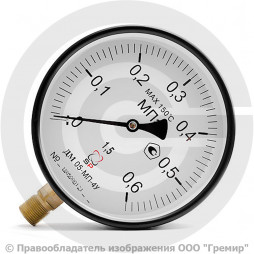 Манометр радиальный диаметр 160мм 0-6 кгс/см2 (0-0,6 МПа) М20х1,5 ДМ05-МП-4У Стеклоприбор