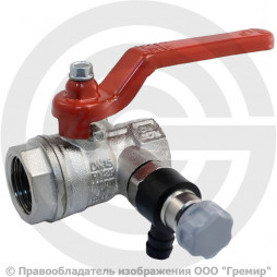 Кран латунный со спускником Ду-15 (1/2") Ру-25 ВР (ВН) никель полнопроходной рычаг Itap Ideal 115