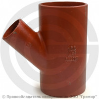 Тройник чугунный безраструбный SML Ду 250-150 45гр Китай Тройник чугунный безраструбный SML Ду 250-150 45гр Китай