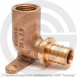 Водорозетка бронзовая для PE-X труб Дн 16-1/2" ВР (ВН) L=54мм длинная RAUTITAN RX+ Rehau