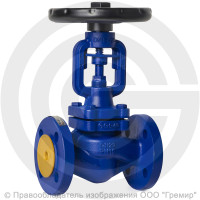 Клапан запорный чугунный фланцевый Ду-25 Ру-16 (Т<300°С) сильфонный Benarmo