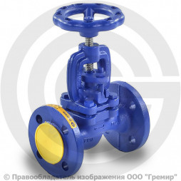 Клапан запорный чугунный фланцевый Ду-65 Ру-16 (Т<300°С) сальниковый 215A Zetkama