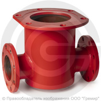 Подставка пожарная двойная фланцевая ППДФ стальная Ду 150-100 Ру-10 КЗСД