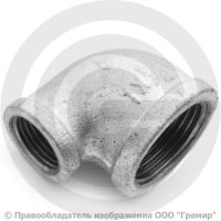 Угольник переходной чугунный оцинкованный ВР (ВН) Ду 25-15 (1"-1/2")