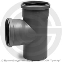Тройник PP-H серый Дн 110-110 87гр б/нап в/к Ostendorf HT HTEA