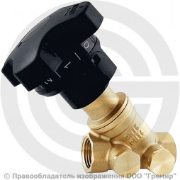 Клапан балансировочный ручной латунный муфтовый Ду-15 Ру-16 ВР (ВН) Kvs=2.94м3/ч без ниппелей Benarmo