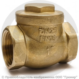 Клапан обратный поворотный латунный Ду-40 (1 1/2") Ру-16 ВР (ВН) (Т<110°С) латунь N6 Giacomini